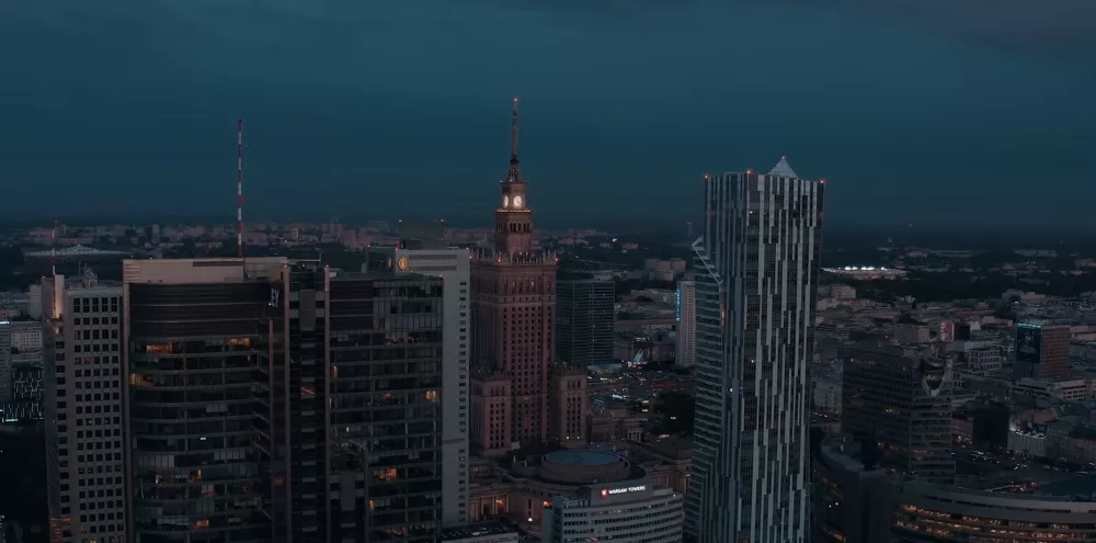 Ночные огни Варшавы