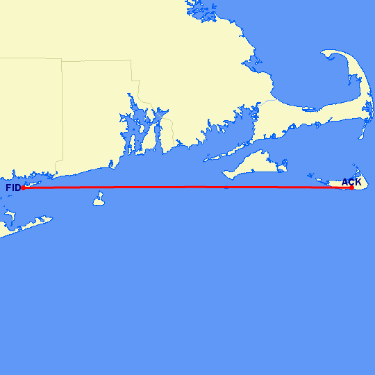 перелет Нантакет — Fishers Island на карте