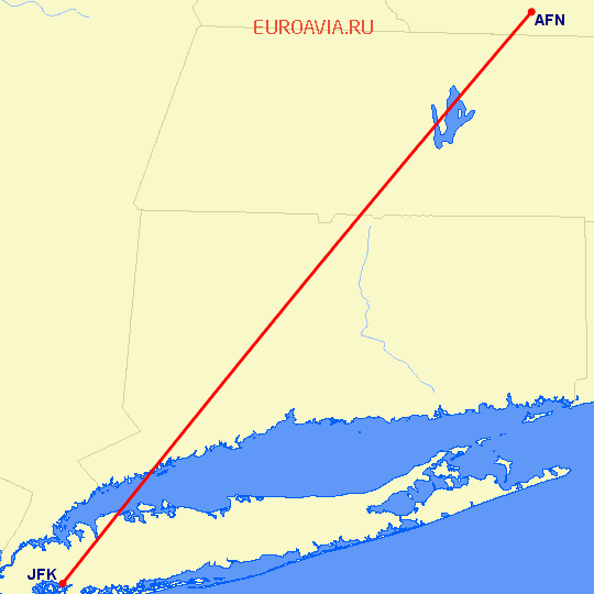 перелет Jaffrey — Нью Йорк на карте