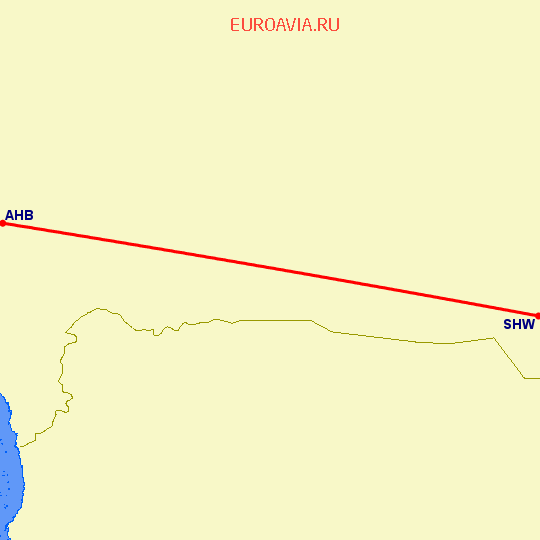 перелет Абха — Шарура на карте