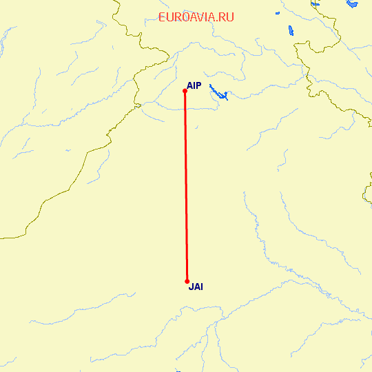 перелет Аилинглапалап — Джайпур на карте