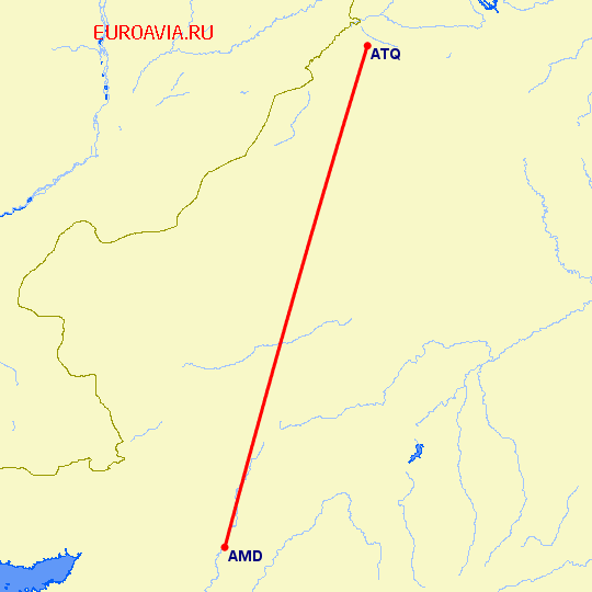 перелет Ахмедабад — Амритсар на карте