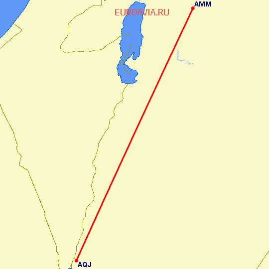 перелет Амман — Акаба на карте