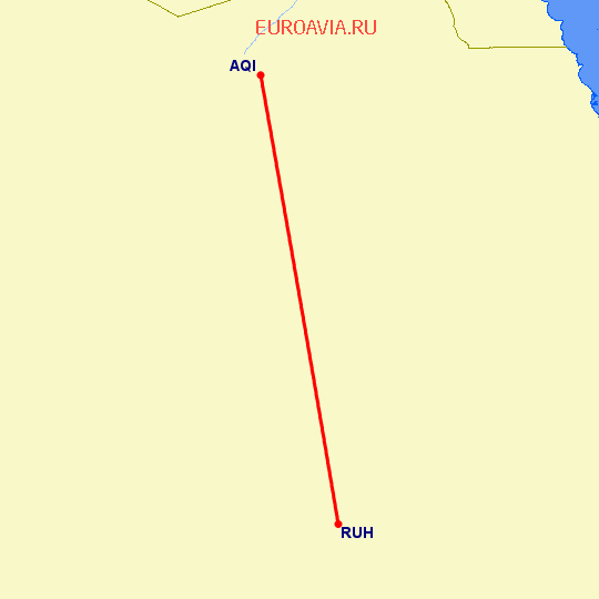перелет Кайсумах — Эр Рияд на карте