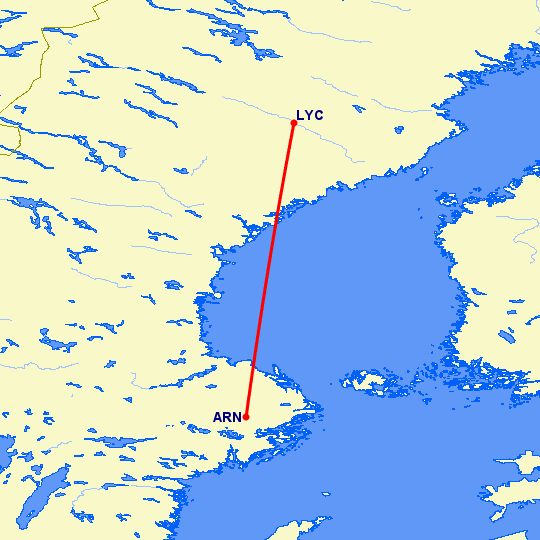 перелет Стокгольм — Люккселе  на карте