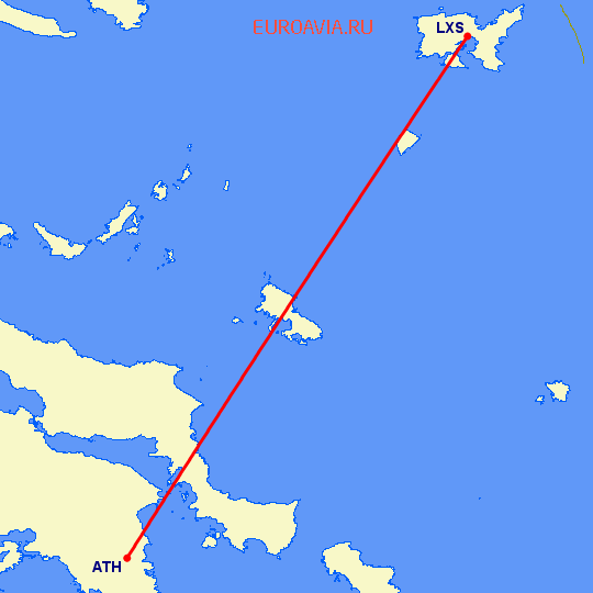 перелет Афины — Limnos на карте