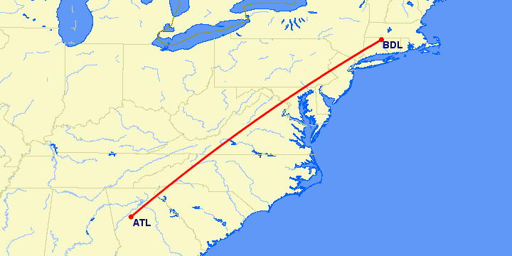 перелет Атланта — Виндзор Локс на карте