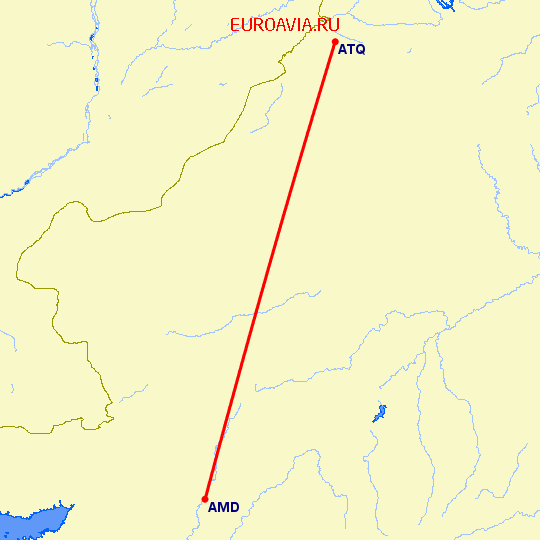 перелет Амритсар — Ахмедабад на карте
