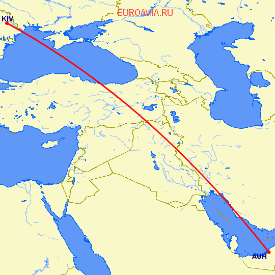перелет Абу Даби — Кишинев на карте