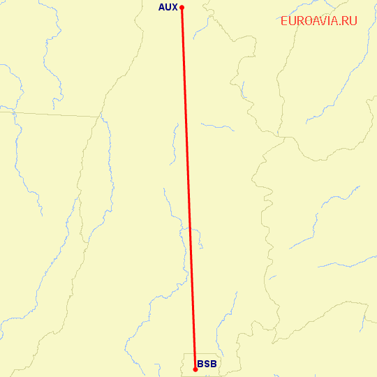 перелет Araguaina — Бразилия на карте
