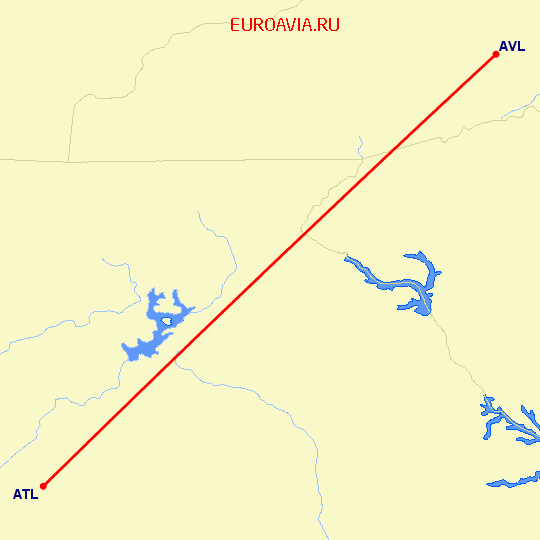 перелет Fletcher — Атланта на карте
