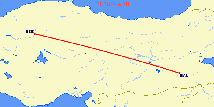 перелет Batman — Анкара на карте