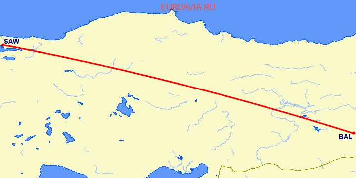 перелет Batman — Стамбул на карте