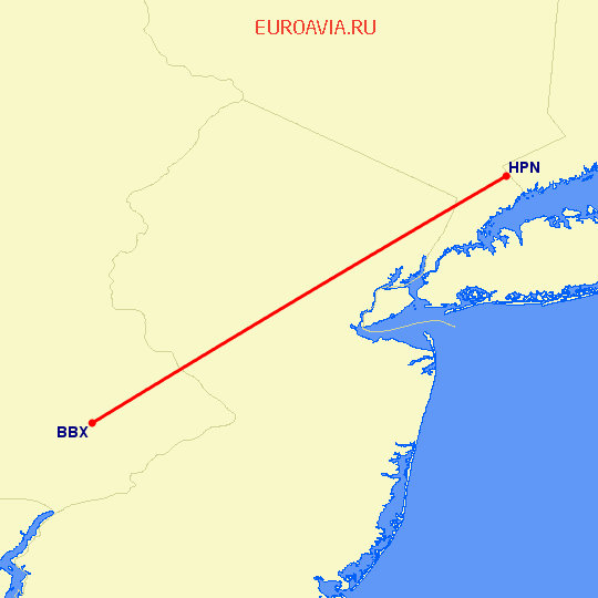 перелет Blue Bell — White Plains на карте