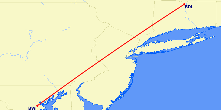 перелет Виндзор Локс — Балтимор на карте