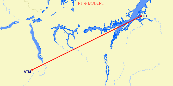 перелет Белем — Altamira на карте