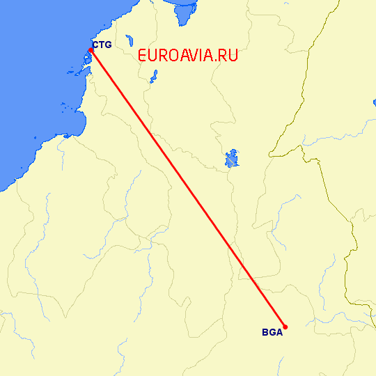 перелет Букараманга — Картегена на карте