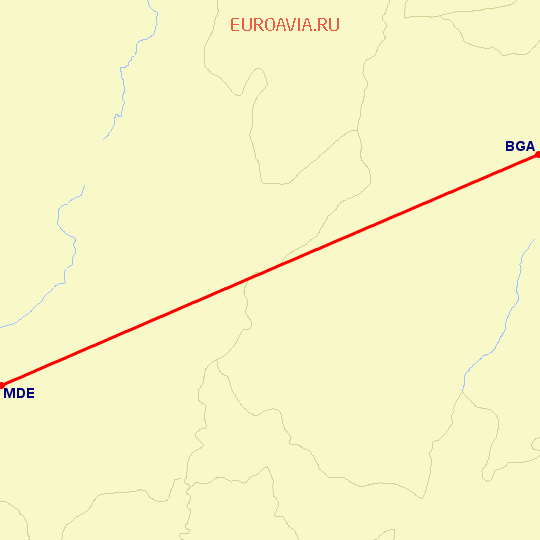перелет Букараманга — Меделлин на карте