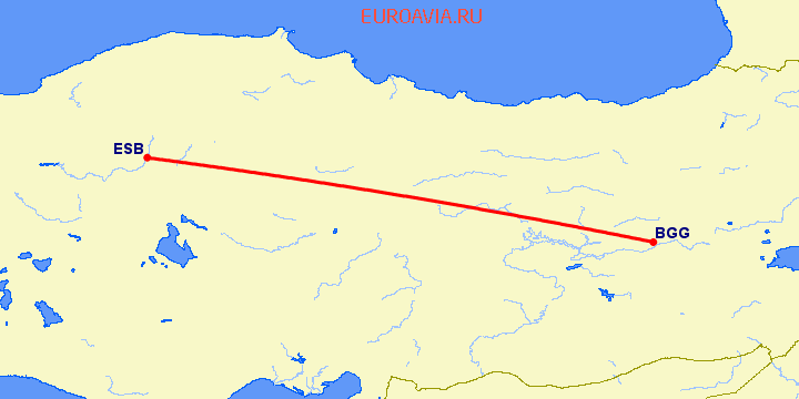 перелет Bongouanou — Анкара на карте
