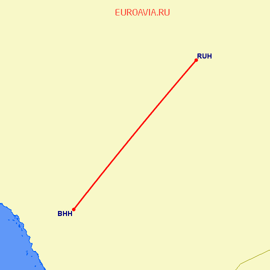 перелет Биша — Эр Рияд на карте