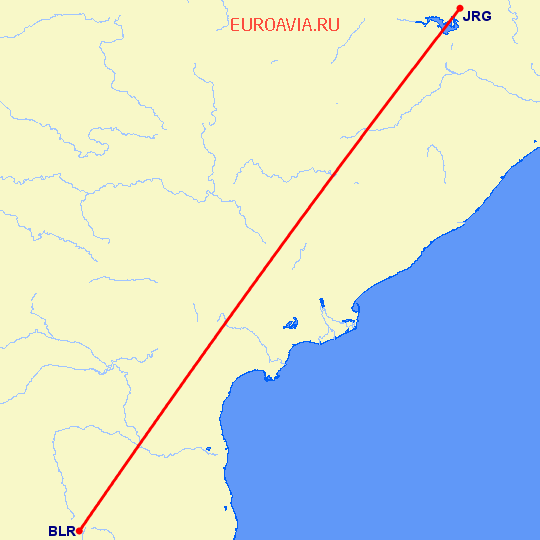 перелет Бангалор — Джхарсугуда на карте