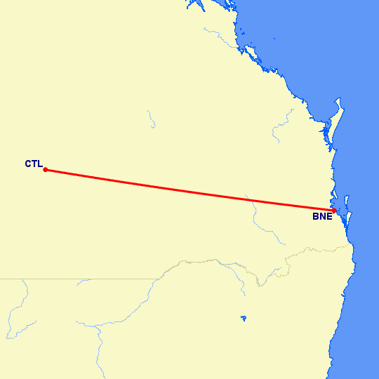 перелет Брисбен — Шарлевиль на карте