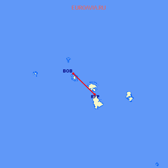 перелет Bora Bora — Raiatea на карте