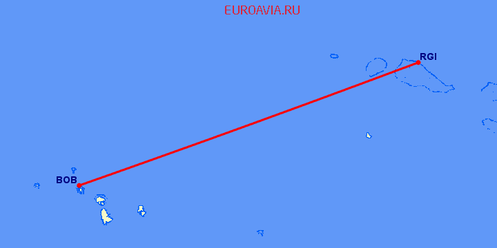 перелет Bora Bora — Rangiroa на карте