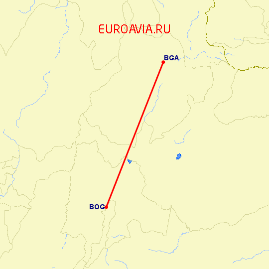 перелет Богота — Букараманга на карте