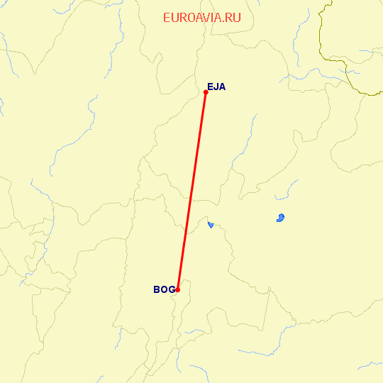 перелет Богота — Барранкабермежа на карте