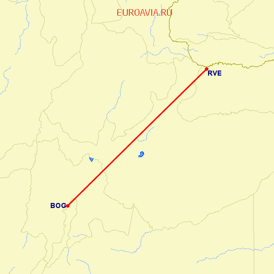 перелет Богота — Саравена на карте
