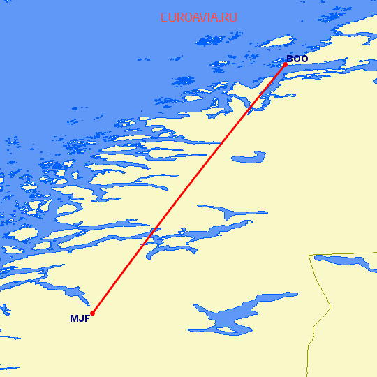 перелет Бодо — Мосьоэн на карте