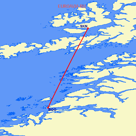 перелет Бодо — Stokmarknes на карте