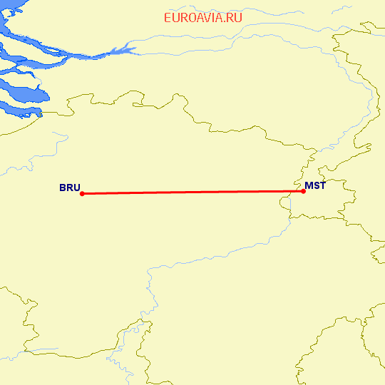 перелет Брюссель — Маастрихт на карте