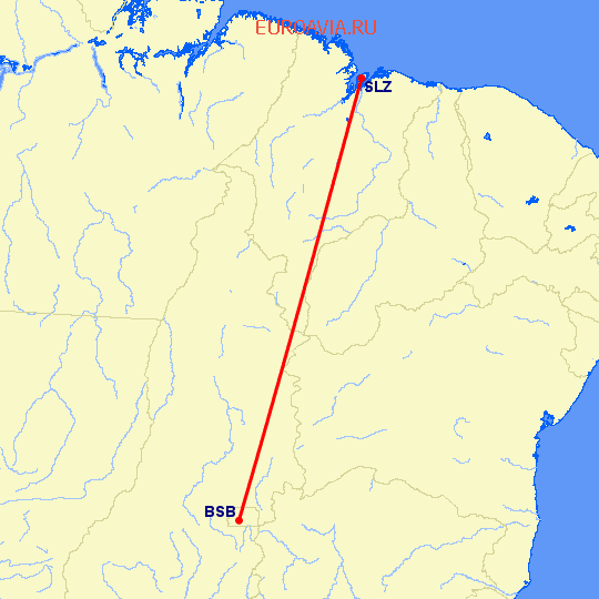 перелет Бразилия — Sao Luis на карте