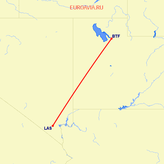 перелет Bountiful — Лас Вегас на карте
