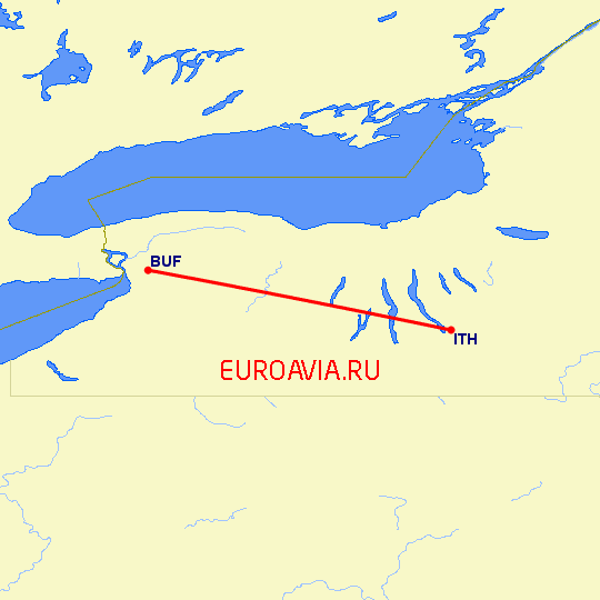 перелет Буффало — Ithaca на карте