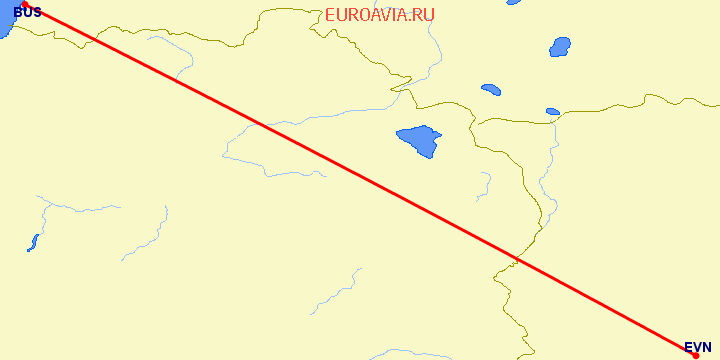 перелет Батуми — Ереван на карте