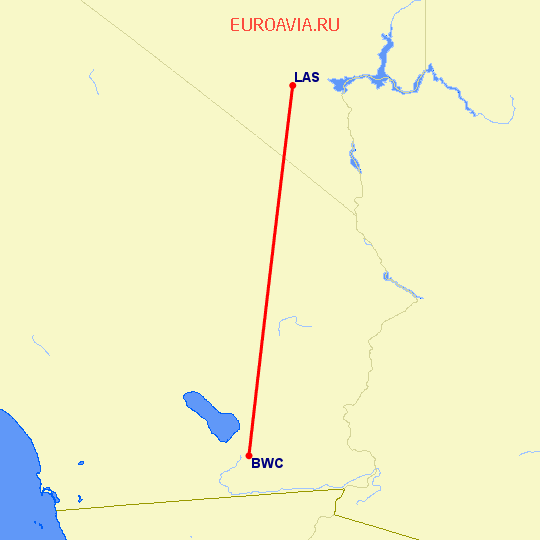перелет Brawley — Лас Вегас на карте