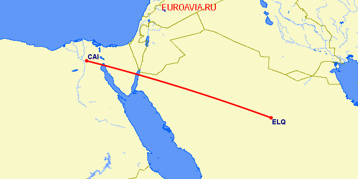 перелет Каир — Бурайда на карте