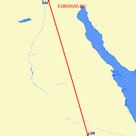 перелет Каир — Луксор на карте