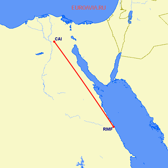 перелет Каир — Марса-Алам на карте