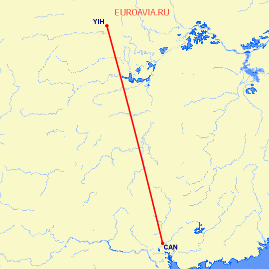 перелет Гуанчжоу — Фучэн на карте