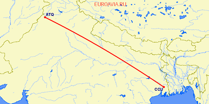 перелет Kolkata — Амритсар на карте