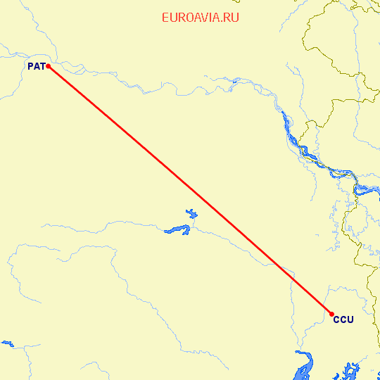 перелет Kolkata — Патна на карте