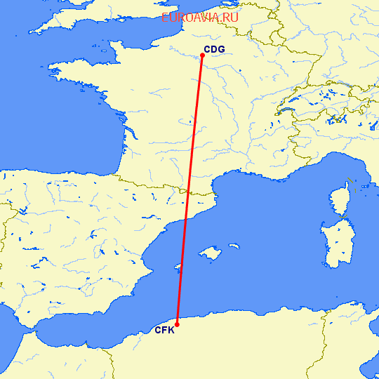 перелет Париж — Chefornak, AK на карте