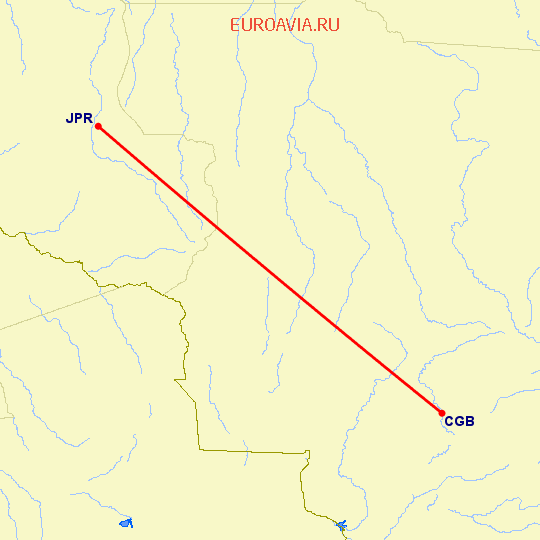 перелет Куиаба — Ji-Parana на карте
