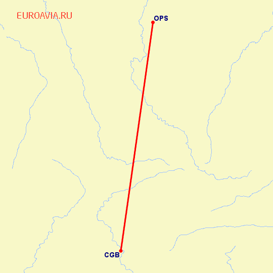 перелет Куиаба — Синоп на карте