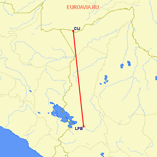 перелет Кобиха — Ла Пас на карте