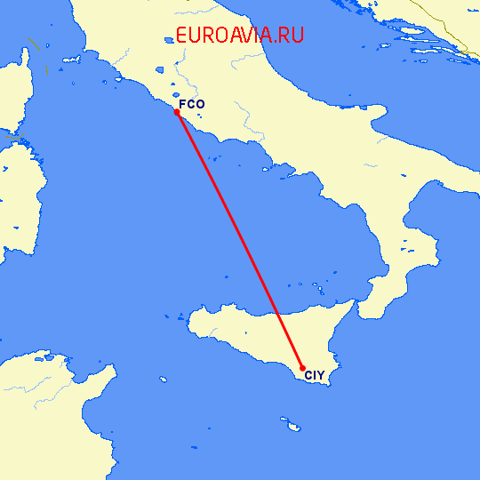 перелет Комизо — Рим на карте